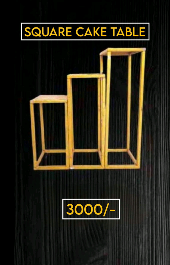 Square Cake Table - fabrication product, catalogue page 43